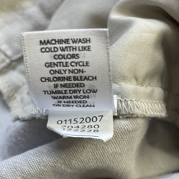 J. Jill Wide Leg Pants Women's Size 12 Stretch Khaki Linen Rayon Blend FLAW - Picture 9 of 15